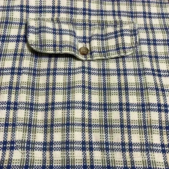 Gap Mens Woven Cream, Blue & Green Long Sleeve Button Front Shirt. Size XL. - Picture 6 of 11